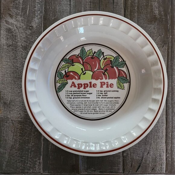 Sunnycraft Other - Vintage Sunnycraft Sunstone Collection Apple Pie Baker Dish Round Granny Chic